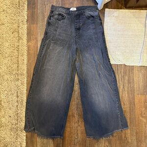 We The Free Wide-Leg Washed Black Flare Wide Leg Jeans
